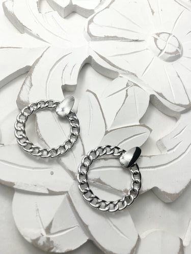 Sofia Hoop Earrings (Silver)